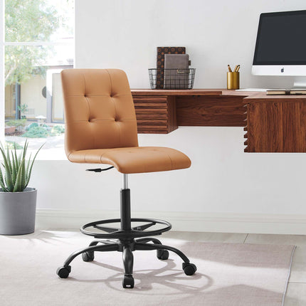 Modway EEI-4979 Prim Armless Vegan Leather Drafting Chair Modway