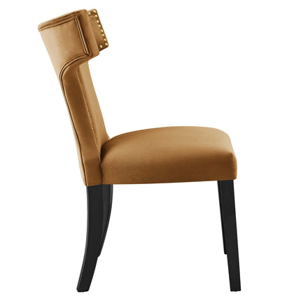 Modway EEI-5008 Curve Performance Velvet Dining Chairs Set of 2 Modway
