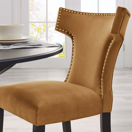 Modway EEI-5008 Curve Performance Velvet Dining Chairs Set of 2 Modway