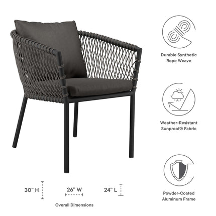 Modway EEI-5040 Sailor Outdoor Patio Dining Armchair Modway