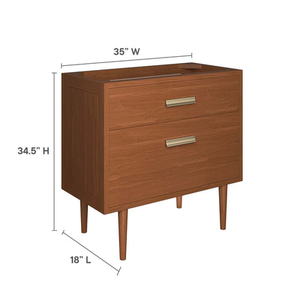 Modway EEI-5083 Cassia 36" Teak Wood Bathroom Vanity Cabinet (Sink Basin Not Included) Modway