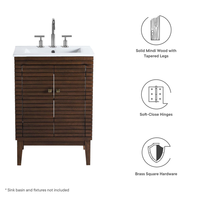 Modway EEI-5088 Ledger 24" Wood Bathroom Vanity Cabinet (Sink Basin Not Included) Modway