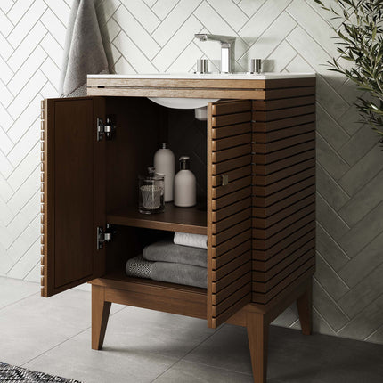 Modway EEI-5088 Ledger 24" Wood Bathroom Vanity Cabinet (Sink Basin Not Included) Modway
