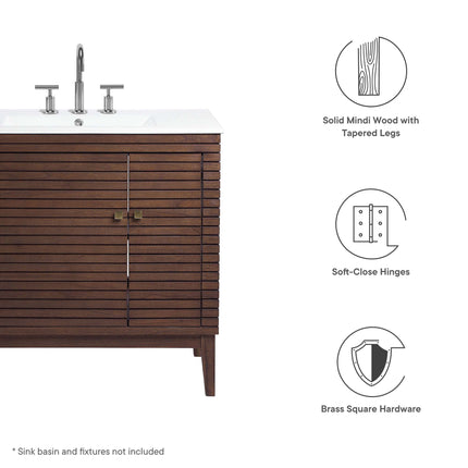 Modway EEI-5089 Ledger 36" Wood Bathroom Vanity Cabinet (Sink Basin Not Included) Modway