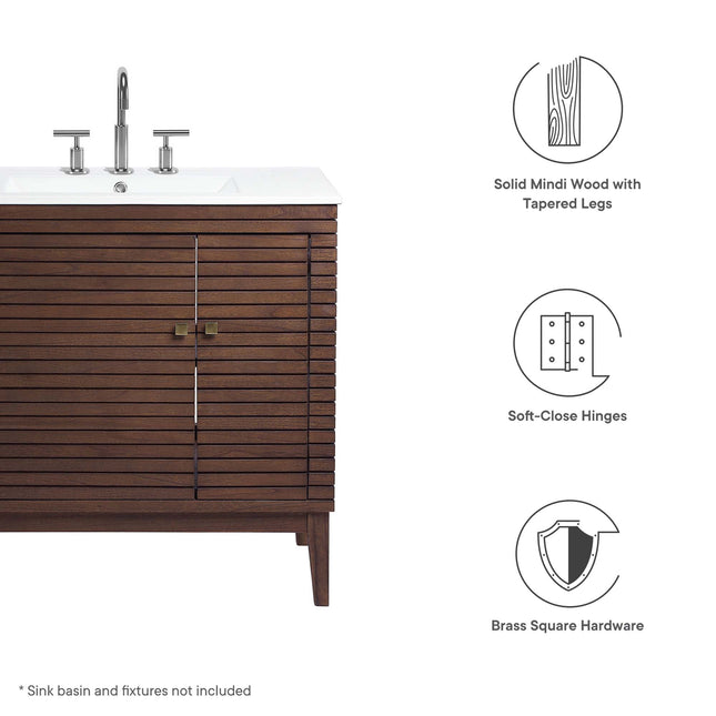 Modway EEI-5089 Ledger 36" Wood Bathroom Vanity Cabinet (Sink Basin Not Included) Modway