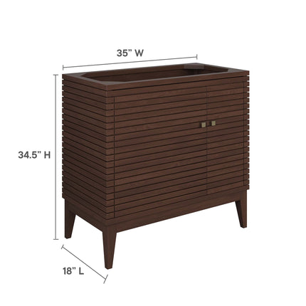 Modway EEI-5089 Ledger 36" Wood Bathroom Vanity Cabinet (Sink Basin Not Included) Modway