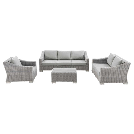 Modway EEI-5091 Conway 4-Piece Outdoor Patio Wicker Rattan Furniture Set Modway