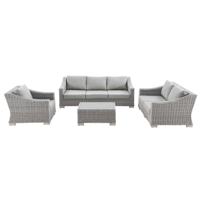 Modway EEI-5091 Conway 4-Piece Outdoor Patio Wicker Rattan Furniture Set Modway