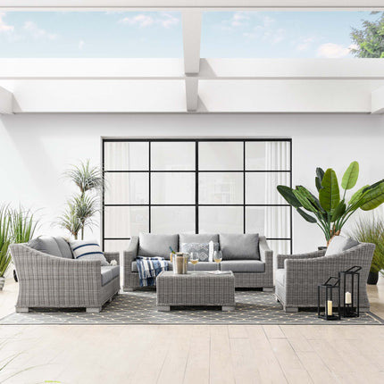 Modway EEI-5091 Conway 4-Piece Outdoor Patio Wicker Rattan Furniture Set Modway
