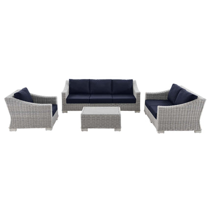 Modway EEI-5091 Conway 4-Piece Outdoor Patio Wicker Rattan Furniture Set Modway