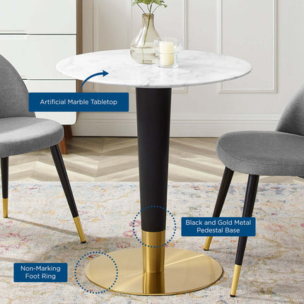 Modway EEI-5121 Zinque 28" Artificial Marble Dining Table Modway