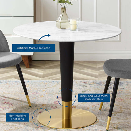 Modway EEI-5122 Zinque 36" Artificial Marble Dining Table Modway