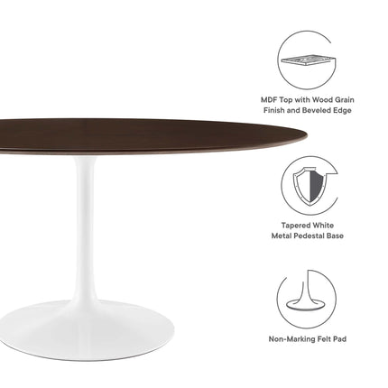 Modway EEI-5194 Lippa 60" Oval Cherry Walnut Wood Dining Table Modway