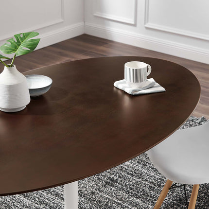 Modway EEI-5194 Lippa 60" Oval Cherry Walnut Wood Dining Table Modway