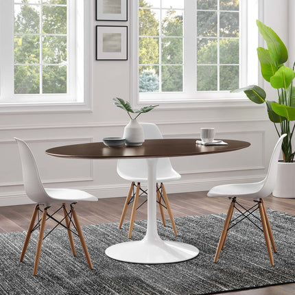 Modway EEI-5194 Lippa 60" Oval Cherry Walnut Wood Dining Table Modway