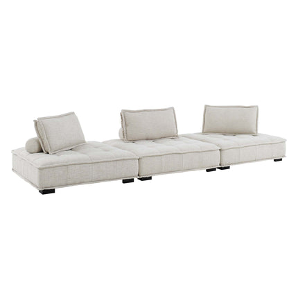 Modway EEI-5206 Saunter 3-Piece Tufted Fabric Fabric Sofa Modway