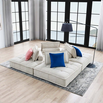 Modway EEI-5208 Saunter 4-Piece Tufted Fabric Fabric Sectional Sofa Modway