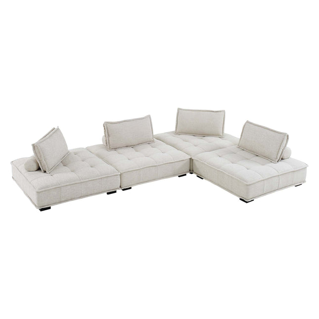 Modway EEI-5208 Saunter 4-Piece Tufted Fabric Fabric Sectional Sofa Modway