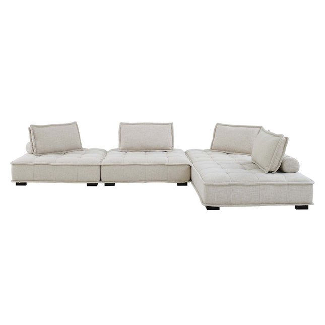 Modway EEI-5208 Saunter 4-Piece Tufted Fabric Fabric Sectional Sofa Modway