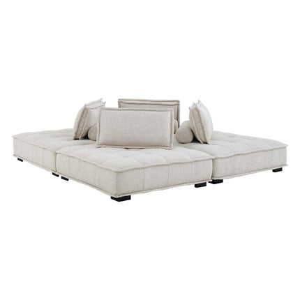 Modway EEI-5208 Saunter 4-Piece Tufted Fabric Fabric Sectional Sofa Modway