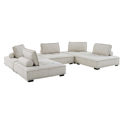 Modway EEI-5210 Saunter 5-Piece Tufted Fabric Fabric Sectional Sofa Modway