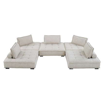 Modway EEI-5210 Saunter 5-Piece Tufted Fabric Fabric Sectional Sofa Modway