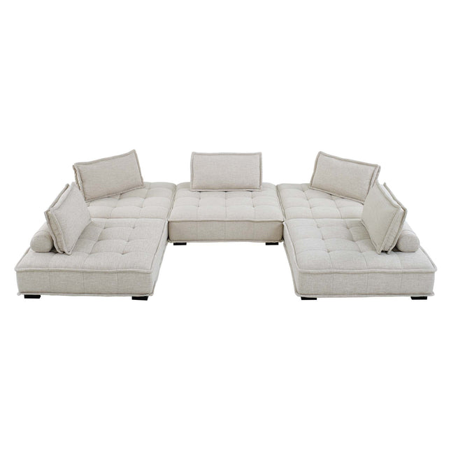 Modway EEI-5210 Saunter 5-Piece Tufted Fabric Fabric Sectional Sofa Modway