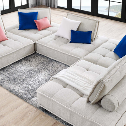 Modway EEI-5210 Saunter 5-Piece Tufted Fabric Fabric Sectional Sofa Modway