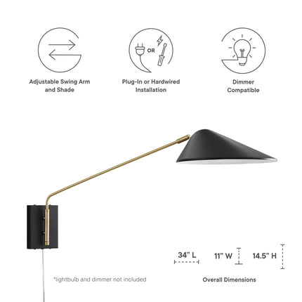 Modway EEI-5295 Journey 24" Swing Arm Wall Sconce Modway