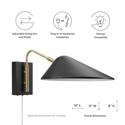 Modway EEI-5296 Journey 7" Swing Arm Wall Sconce Modway