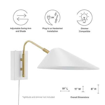 Modway EEI-5296 Journey 7" Swing Arm Wall Sconce Modway