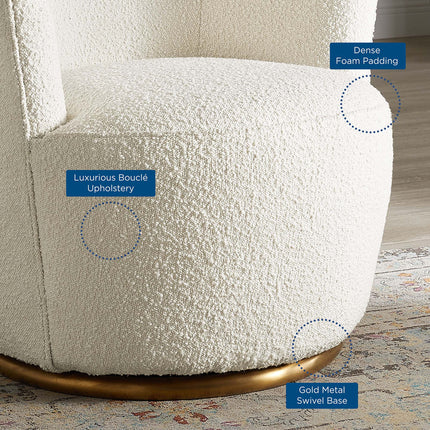 Modway EEI-5311 Nora Boucle Upholstered Swivel Chair Modway
