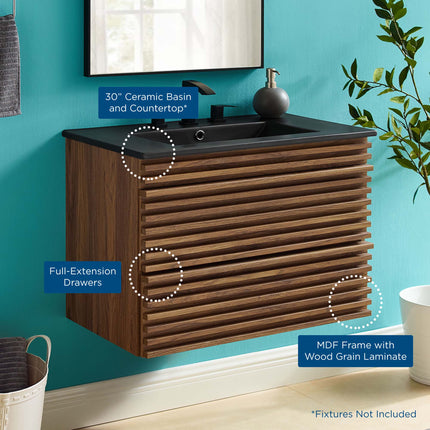Modway EEI-5417 Render 30" Wall-Mount Bathroom Vanity Modway