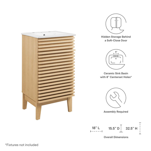 Modway EEI-5420 Render 18" Bathroom Vanity Cabinet Modway