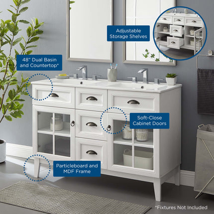 Modway EEI-5428 Isle 48" Double Bathroom Vanity Cabinet Modway