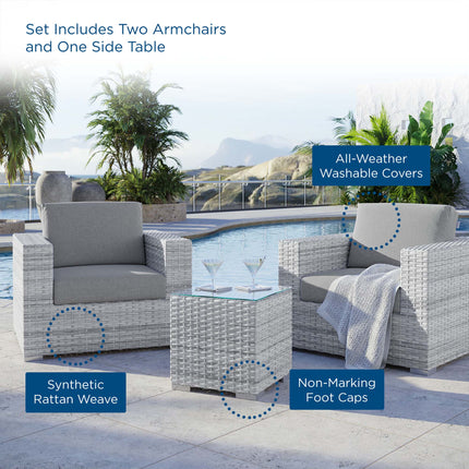 Modway EEI-5444 Convene 3-Piece Outdoor Patio Set Modway