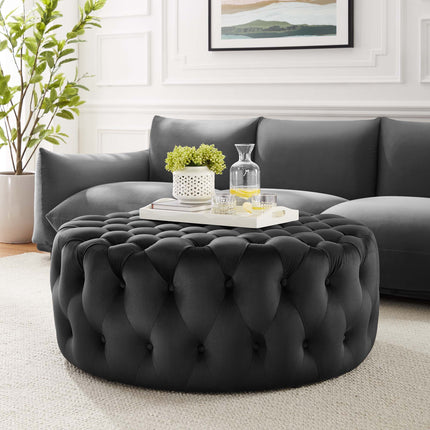 Modway EEI-5469 Amour Tufted Button Large Round Performance Velvet Ottoman Modway