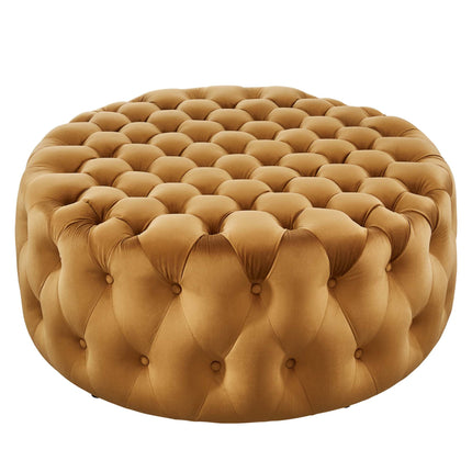 Modway EEI-5469 Amour Tufted Button Large Round Performance Velvet Ottoman Modway