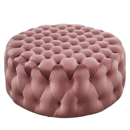 Modway EEI-5469 Amour Tufted Button Large Round Performance Velvet Ottoman Modway