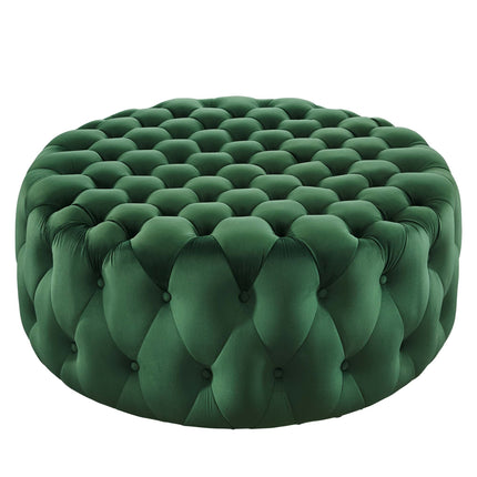 Modway EEI-5469 Amour Tufted Button Large Round Performance Velvet Ottoman Modway