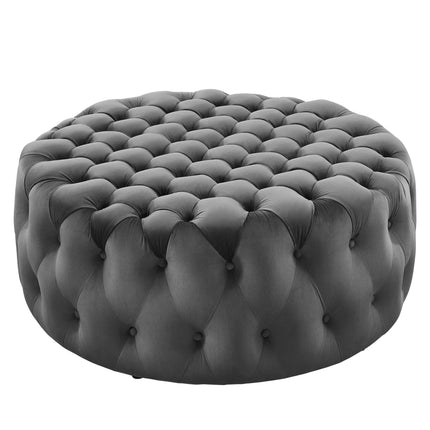 Modway EEI-5469 Amour Tufted Button Large Round Performance Velvet Ottoman Modway