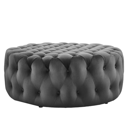 Modway EEI-5469 Amour Tufted Button Large Round Performance Velvet Ottoman Modway