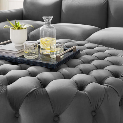 Modway EEI-5469 Amour Tufted Button Large Round Performance Velvet Ottoman Modway