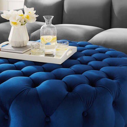 Modway EEI-5469 Amour Tufted Button Large Round Performance Velvet Ottoman Modway