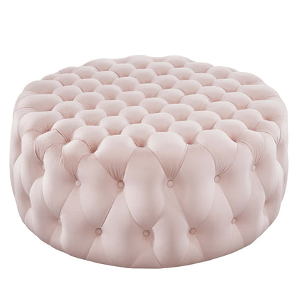 Modway EEI-5469 Amour Tufted Button Large Round Performance Velvet Ottoman Modway