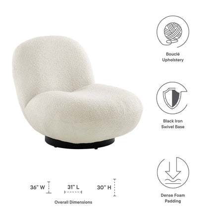 Modway EEI-5486 Kindred Boucle Upholstered Upholstered Fabric Swivel Chair Modway