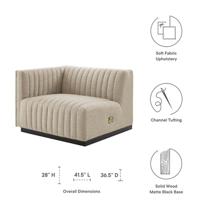 Modway EEI-5491 Conjure Channel Tufted Upholstered Fabric Left-Arm Chair Modway