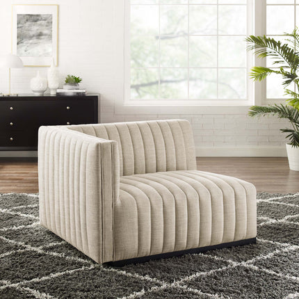 Modway EEI-5491 Conjure Channel Tufted Upholstered Fabric Left-Arm Chair Modway