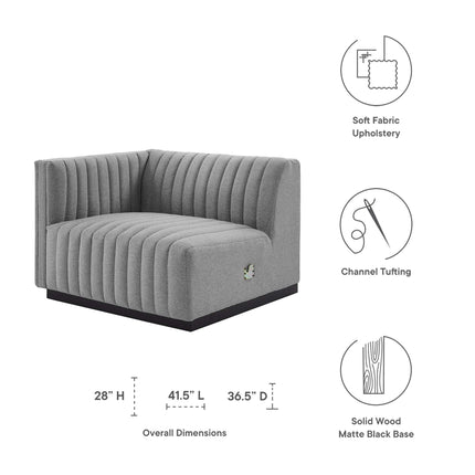 Modway EEI-5491 Conjure Channel Tufted Upholstered Fabric Left-Arm Chair Modway