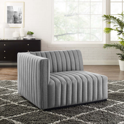 Modway EEI-5491 Conjure Channel Tufted Upholstered Fabric Left-Arm Chair Modway